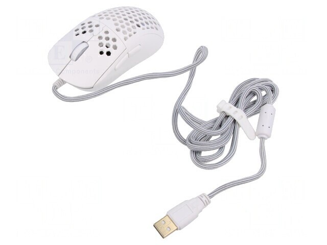 Mouse optic alb USB cu 7 butoane și cablu de 1,8m