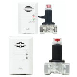 Pack 2 pcs PNI Safe House 400 Kit Gas Sensor &amp; Solenoid Valve 3/4 Inch,Audible &amp; Light Alarm,85dB,Detects Natural Gas,Methane Gas (CH4)