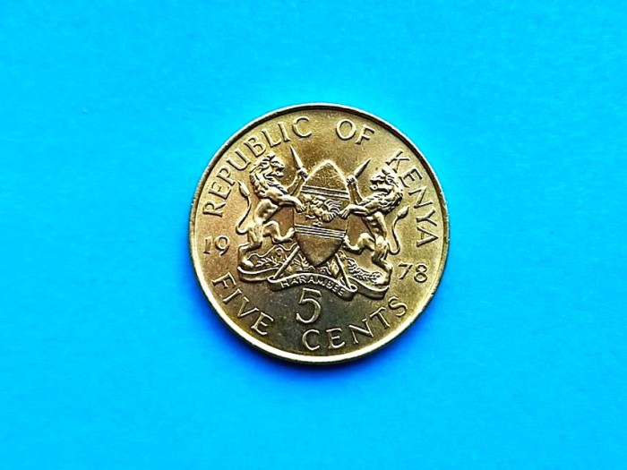 5 Cents 1978 Kenya -AUNC-luciu de batere