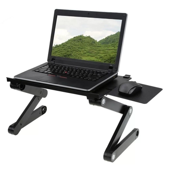 Masuta pentru laptop portabila, pliabila si reglabila cu 2 ventilatoare