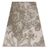 Covor sisal Floorlux 20491 Flori şampanie si gri , 60x110 cm