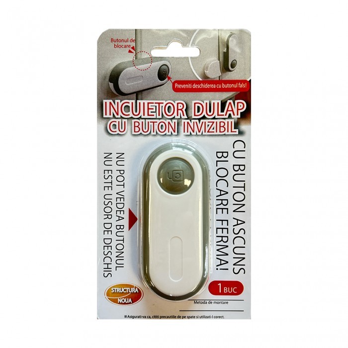 Opritor usi dulap, cu buton invizibil, 1 buc
