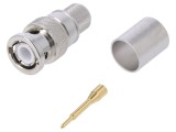 Mufă BNC Tată Drept 50&Omega; Crimpat PTFE Aurit