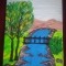 TABLOU PE PANZA CU SASIU NOU 30X40 CM PEISAJ PRET 20 LEI PICTOR FLORIAN