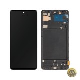Display cu Touchscreen MP compatibil cu Samsung Galaxy A71 A715 cu Rama Negru