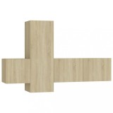Cumpara ieftin Set de dulapuri TV, 3 piese, stejar sonoma, lemn prelucrat