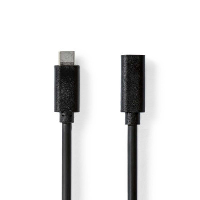 Cablu prelungitor USB3.2 Gen 1 type C tata - USB type C mama 1m 4K60Hz 60W negru Nedis CCGL64010BK10 foto