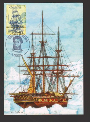 CPIB 21735 - CARTE POSTALA - ESCALE POLARE. LA BORDUL ASTROLABULUI DUMONT foto
