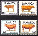 JAMAICA 1994 FAUNA ANIMALE DOMESTICE VACI, Nestampilat
