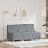 Unitate Sofa Modulară Fără Brațe 3 pcs Gri deschis