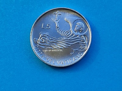 5 Lire 1969 Vatican-UNC-RAR-in realitate arata bine! foto