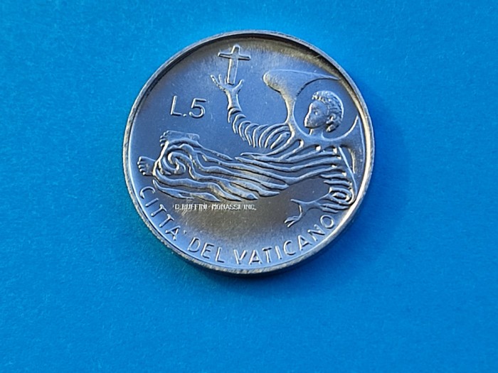 5 Lire 1969 Vatican-UNC-RAR-in realitate arata bine!