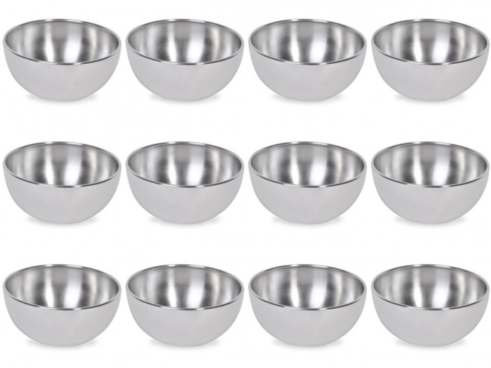 Set boluri, 12 piese, 500 ml, Metal, Argintiu