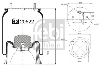 FEBI BILSTEIN 20522 Burduf, suspensie pneumatica foto