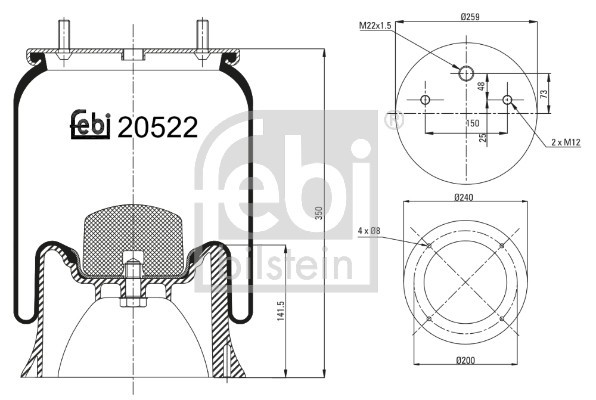 FEBI BILSTEIN 20522 Burduf, suspensie pneumatica