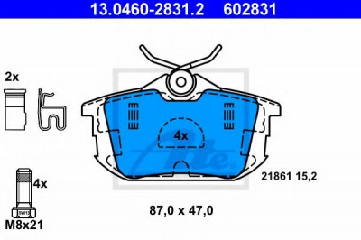 Set placute frana,frana disc VOLVO S40 I (VS) (1995 - 2004) ATE 13.0460-2831.2 foto