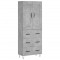 Dulap inalt, gri beton, 69,5x34x180, lemn compozit