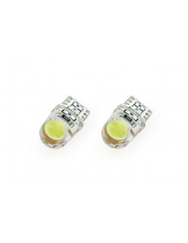 Set 2 bec led auto W5W T10 cu 2xCOB 12v