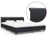 VidaXL Cadru de pat, negru, 160 x 200 cm, piele ecologică