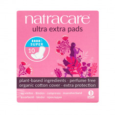 Absorbante bio de noapte Ultra Extra, (4 picaturi), 10 bucati, Natracare