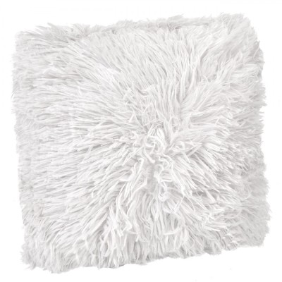 Perna Decorativa de Iarna din Blana Shaggy Alba 25x25 cm foto