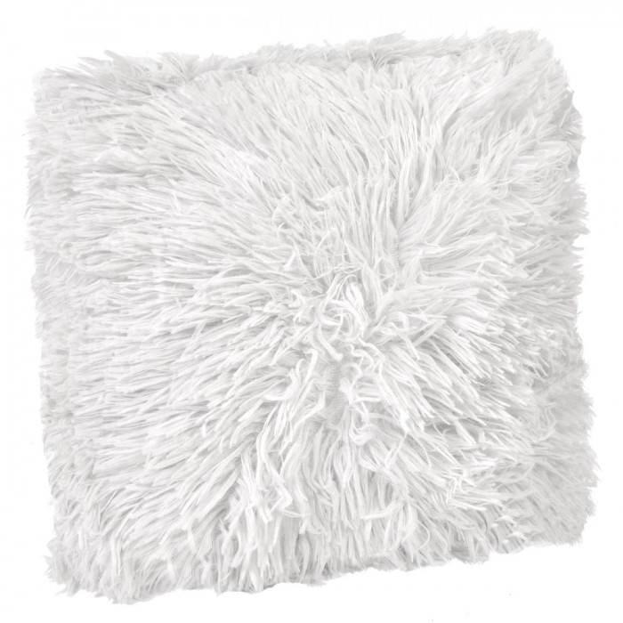 Perna Decorativa de Iarna din Blana Shaggy Alba 25x25 cm