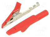 Bornă crocodil roșie 8A 60V DC Hirschmann T&amp;M MA 1 Crimp