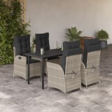 Gossi set mobilier de gradina cu perne, 5 piese gri deschis poliratan