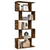 vidaXL Bibliotecă/separator 5 niveluri stejar fumuriu 70x24x161cm lemn