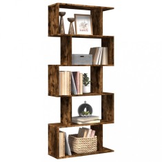 vidaXL Bibliotecă/separator 5 niveluri stejar fumuriu 70x24x161cm lemn