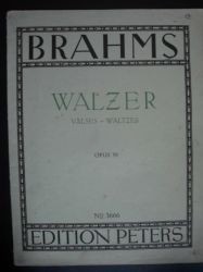 PARTITURA Brahms-Walzer VALSES Opus 39 Editura: Peters.Leipzig