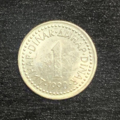 Moneda 1 dinar 1990 Iugoslavia