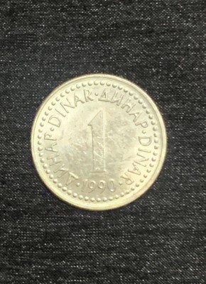 Moneda 1 dinar 1990 Iugoslavia foto