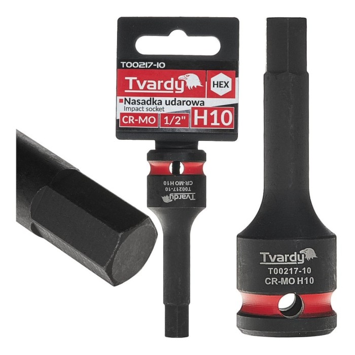 Cheie tubulara de impact HEX 1 / 2&quot;, H10, Cr-Mo, Tvardy T00217-10