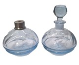 DOUA STICLUȚE PENTRU PARFUM VINTAGE DIN CRISTAL ALBASTRU