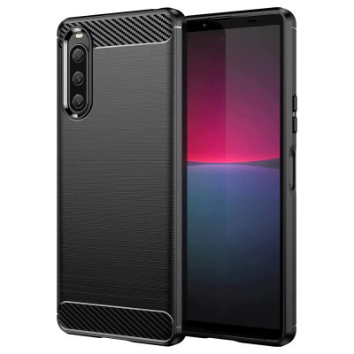 Husa pentru Sony Xperia 10 V, Techsuit Carbon Silicone, Black foto