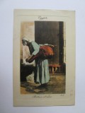 Carte postala necirculata sacagiu egiptean circa 1900, Egipt, Printata