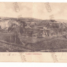 78 - GHELARI, Hunedoara, Panorama, Romania - Double old postcard - used - 1901