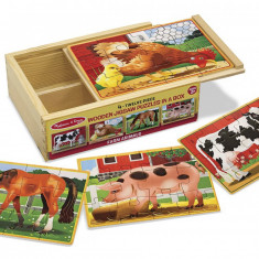 Set 4 puzzle lemn in cutie Animale domestice