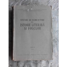 STUDII SI CERCETARI DE ISTORIE LITERARA SI FOLCLOR TOM IV/1955