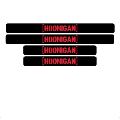 Set 4 protectii praguri auto autoadezive Hoonigan, Rosu foto