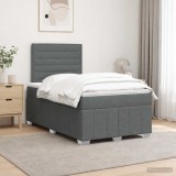 Cumpara ieftin Pat boxspring cu saltea Gri inchis 120 x 190 cm Tesatura