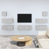 Gossi set dulapuri tv, 7 piese, gri beton, lemn prelucrat