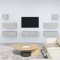Gossi set dulapuri tv, 7 piese, gri beton, lemn prelucrat