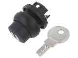 Comutator rotativ cu cheie 22mm EATON M22S-WRS, 2 poziții, negru