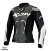 Geaca (jacheta) femei pentru scuter - motocicleta piele Racing Ixon vara model Vortex 3 LS culoare: negru/antracit/alb Negru/antracit/alb XS