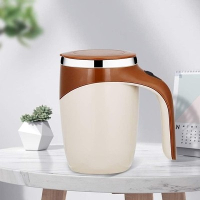 Cana termica, pentru bauturi fierbinti sau reci, din otel inoxidabil, capacitate 380ML, mixer incorporat, maro foto