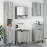 vidaXL Set de mobilier pentru baie Gri Sonoma Lemn de inginerie, Metal 3393119