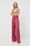 MAX&amp;Co. pantaloni femei, culoarea roz, drept, high waist, Max&amp;Co.