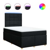 Cumpara ieftin Pat box spring cu saltea, negru, 120x200 cm, textil